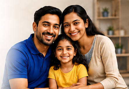 Driver with his family, covered by insurance