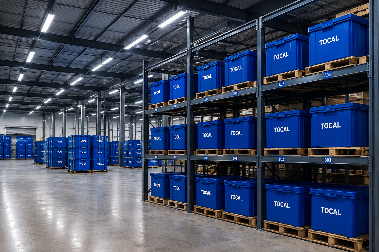TOCAL fulfilment centre with staff picking and packing inventory for dispatch